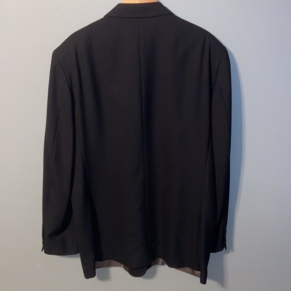 Monsieur by Givenchy 100% Worsted Wool Black Textured Suit Jacket Size 46L - Picture 9 of 9